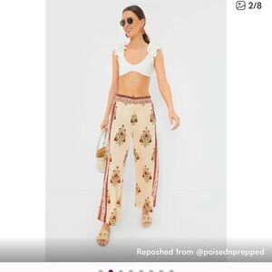 TUCKERNUCK Floral Print Wide-Leg Pants Lightweight Small